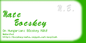 mate bocskey business card